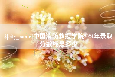 汕头中国消防救援学院2024年录取分数线是多少