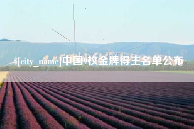汕头中国9枚金牌得主名单公布