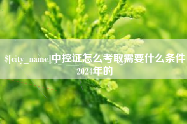 汕头中控证怎么考取需要什么条件2024年的