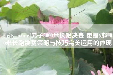 汕头男子5000米长跑决赛-更是对5000米长跑决赛策略与技巧完美运用的体现