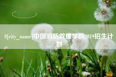 汕头中国消防救援学院2019招生计划